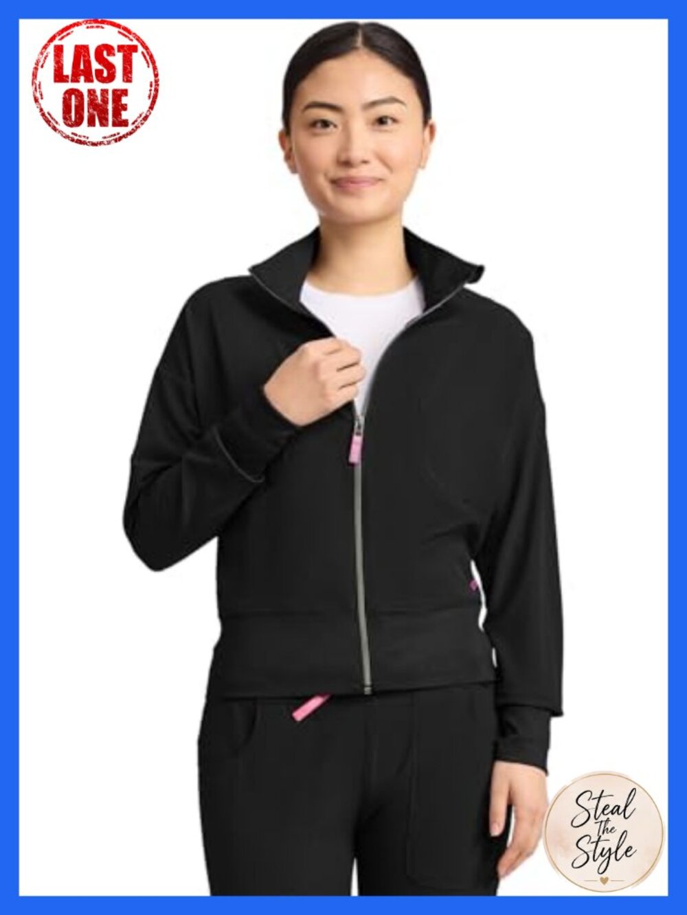 Women's Cropped Warm-Up Scrub Jacket 2 Pockets